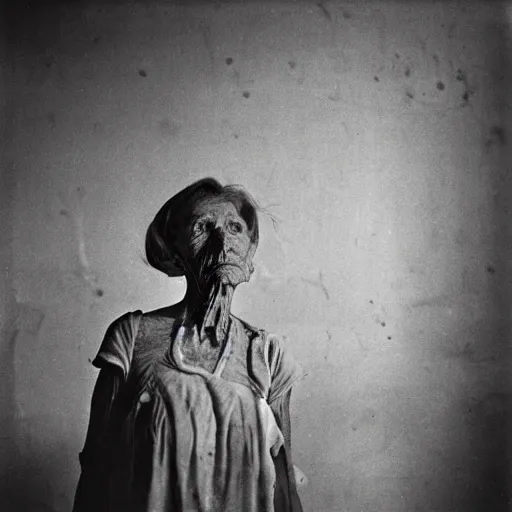 Prompt: photograph of a woman by roger ballen