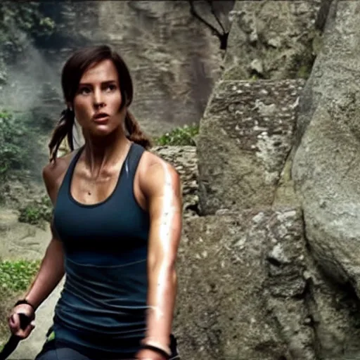Prompt: tomb raider running, Nike commercial