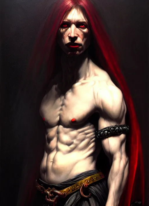 Image similar to male necromancer, full body, hyper realistic, extremely detailed, dnd character art portrait, dark fantasy art, intricate fantasy painting, dramatic lighting, vivid colors, deviantart, artstation, by edgar maxence and caravaggio and michael whelan and delacroix.