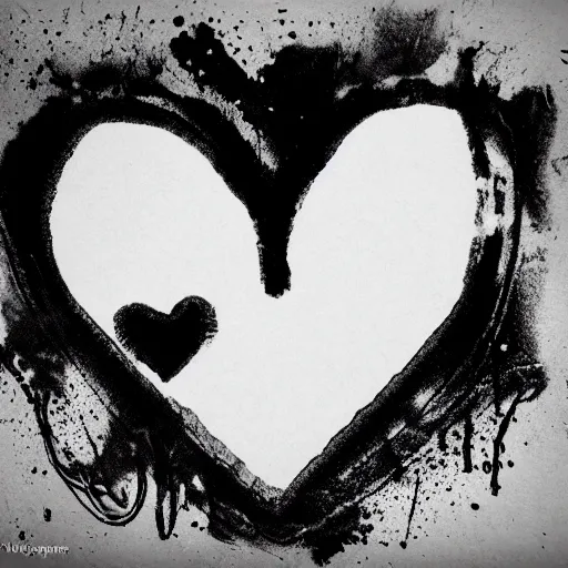 Image similar to inkblot black heart