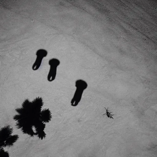 Prompt: drone photo on expired fuji film of strange giant creatures with shadows in madagascar