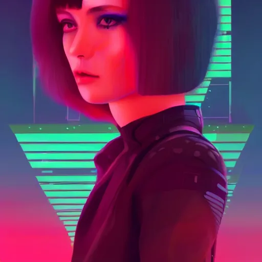 Image similar to portrait beautiful sci - fi girl, blade runner 2 0 4 9, futuristic metropolis, digital art, pop art by hsiao - ron cheng