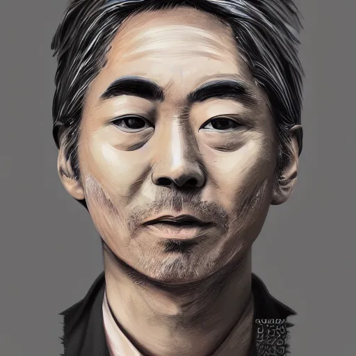 Prompt: satoshi nakamoto portrait, digital painting, trending on artstation, masterpiece, aaa character design
