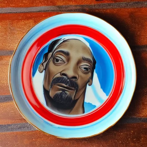 Prompt: snoop dogg china plate