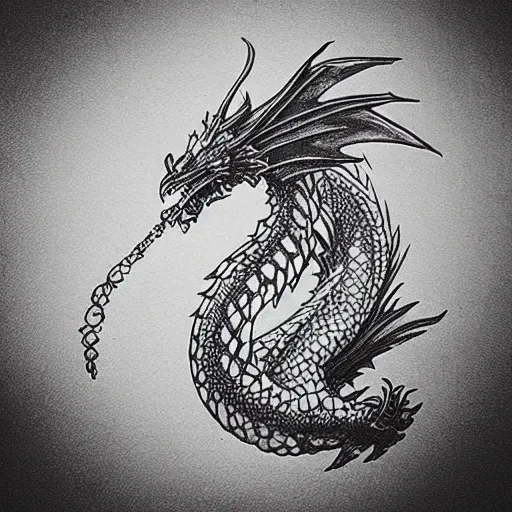 Image similar to “fire breathing dragon, Architectural Drawing”