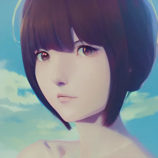 Image similar to Portrait of anime girl artstation fantasy by ilya kuvshinov, makoto shinkai