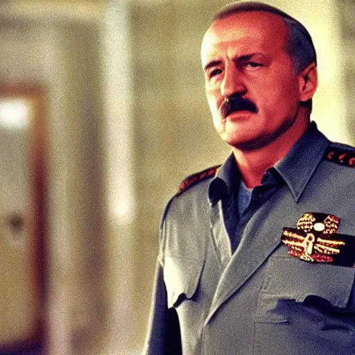 Prompt: Alexander Lukashenko in Terminator, cinematic still