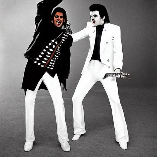 Prompt: Michael Jackson with Elvis Presley style