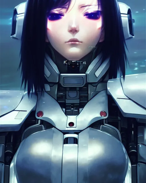 Image similar to portrait Anime Girl in mecha armor in night tokyo Sharp fine face pretty face, realistic shaded Perfect face, fine details. Anime. cyberpunk realistic shaded lighting by katsuhiro otomo ghost-in-the-shell, magali villeneuve, artgerm, rutkowski Jeremy Lipkin and Giuseppe Dangelico Pino and Michael Garmash and Rob Rey