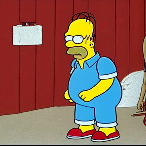 Prompt: Homer Simpson in The Shining