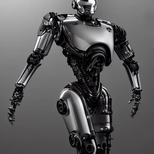 Prompt: An extremely masculine biomechanical robocop, chimeric organism, pale skin, organic polycarbon, full frontal portrait, ex machina, highly detailed, mendelbrot fractal, ray tracing, hyperdetailed, hyperrealistic, oppai cyberpunk, octane render, hdri, 4k,