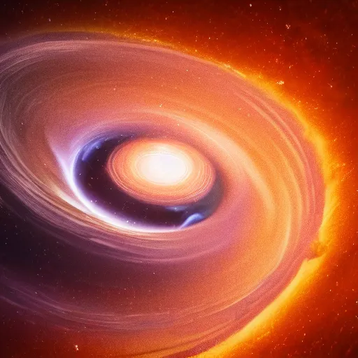 Prompt: black hole absorbing a cloud, cloud spiral, waves of electrical energy, 40nm lens, wide angle, shallow depth of field, 4k,