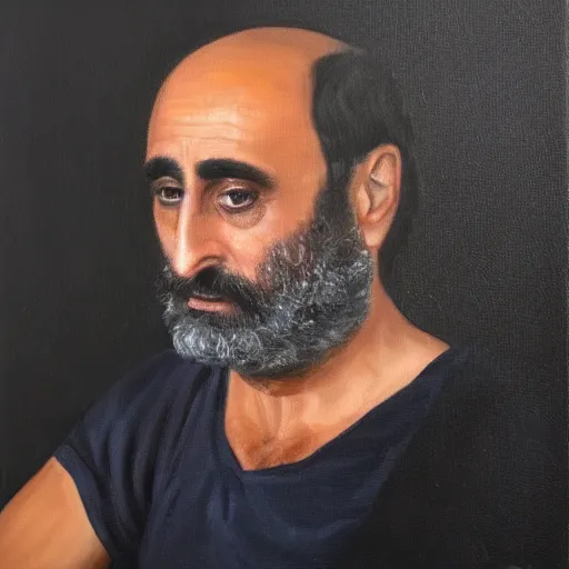 Prompt: oil painting of gad saad