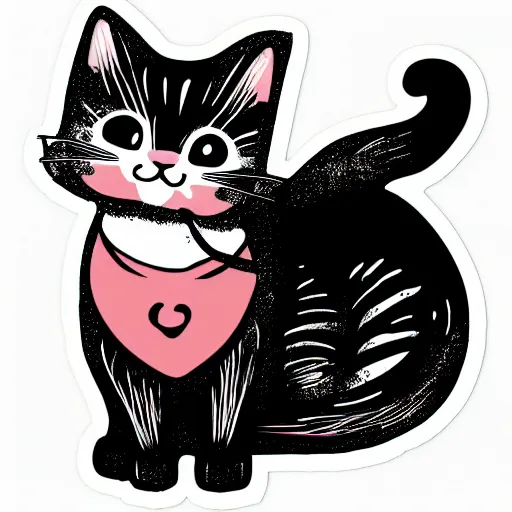 Image similar to Kawaii Cat, sticker illustration