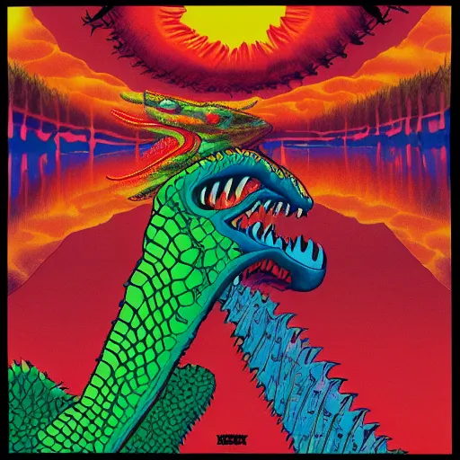 Image similar to king gizzard and the lizard wizard album art,