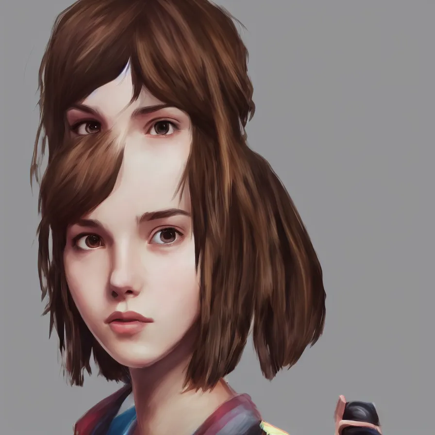 Image similar to a selfie of max caulfield, intricate, young and cute, highly detailed, digital painting, artstation, concept art, illustration, life is strange, Edouard Caplain