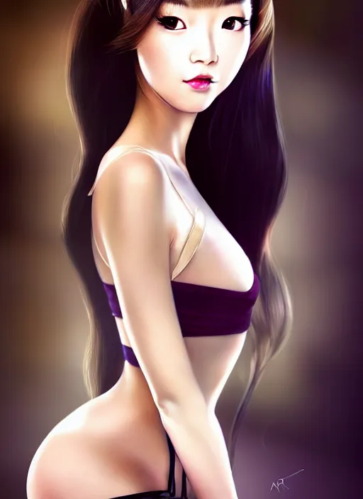 Prompt: glamorous and sexy japanese lawer in chemisier, beautiful, pearlescent skin, natural beauty, seductive eyes and face, elegant girl, lacivious pose, natural beauty, very detailed face, seductive lady, full body portrait, natural lights, photorealism, summer vibrancy, cinematic, a portrait by artgerm, rossdraws, Norman Rockwell, magali villeneuve, Gil Elvgren, Alberto Vargas, Earl Moran, Enoch Bolles