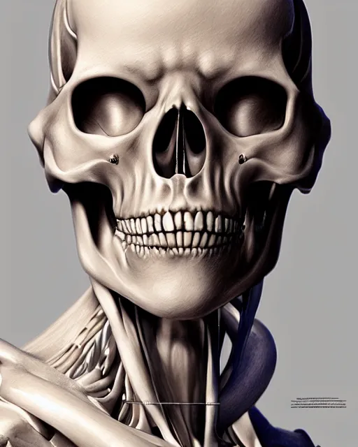 Image similar to ultra realistic illustration, male skeleton, sci - fi, fantasy, intricate, elegant, highly detailed, digital painting, artstation, concept art, smooth, sharp focus, illustration, art by hajime sorayama!!!