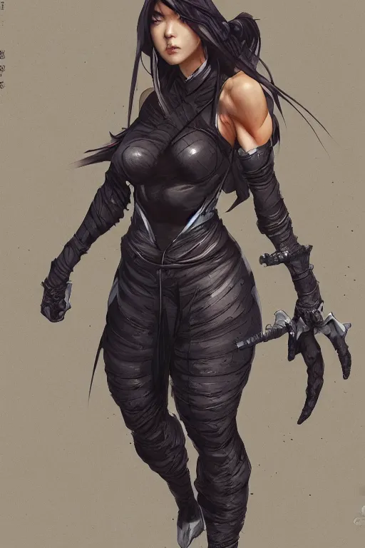 Prompt: a Hyung tae Kim concept art of female ninja character on a render by the artist Hyung tae Kim , highly detailed, sharp focus, Jiyun Chae, Joe Madureira, Trending on Artstation by Hyung tae Kim, artbook, Stanley Artgerm Lau, WLOP, Rossdraws and Greg Rutkowski