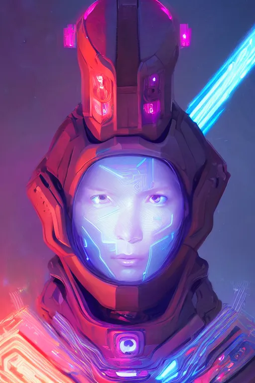 Image similar to epic portrait cyber-warlock surrounded by techy glowing glitch magic holograms, used scifi style, D&D, sketchy lines and brushstrokes, no blur, 4k resolution, ultra detailed, style of Greg Rutkowski, Zac Retz, Kawase Hasui, beeple, Eddie Mendoza, alphonse mucha,