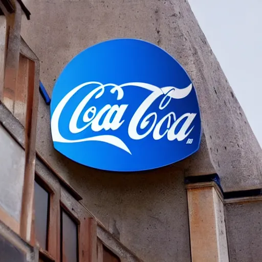 Prompt: a new blue logo for coca-cola