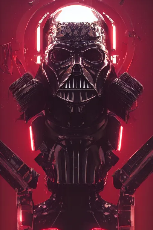 Image similar to T800 endoskeleton mixed with Darth lord Sith, RPG Reference, art by ilya kuvshinov, artgerm, Alphonse mucha, and Greg Rutkowski, Trending on Artstation, octane render, Insanely Detailed, 8k, HD