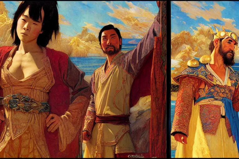 Image similar to tales of earthsea, tang dynasty, painting by gaston bussiere, craig mullins, j. c. leyendecker, tom of finland