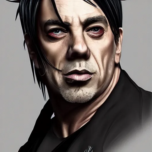 Image similar to Till Lindemann in anime style, high quality art, 8K, HD, render