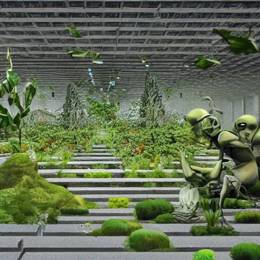 Prompt: garden of artificial immersion. herbert w. franke