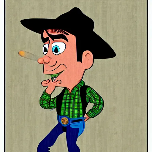 Image similar to detailed cartoon portrait of nathan fielder cowboy dancing, pixar, sharp high quality