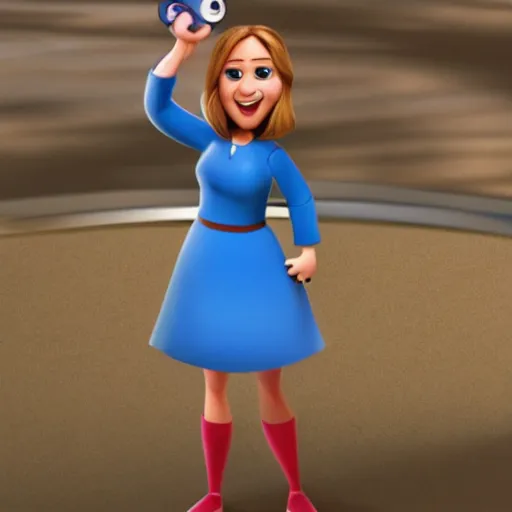 Prompt: Jennifer Lawrence as a Disney pixar character