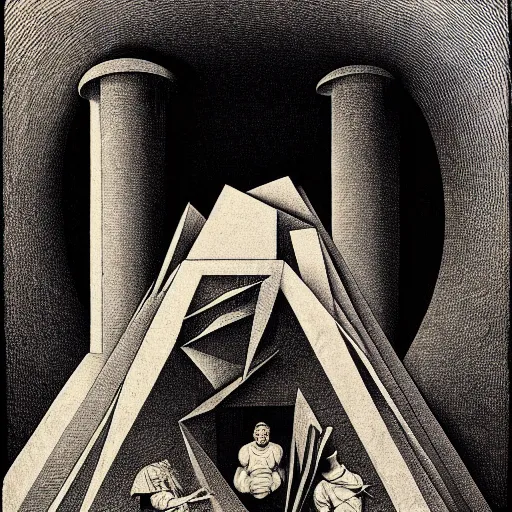 Image similar to lithography on paper secret lair conceptual figurative post - morden monumental dynamic portrait by goya and escher and hogarth, illusion surreal art, highly conceptual figurative art, intricate detailed illustration, controversial poster art, polish poster art, geometrical drawings, no blur