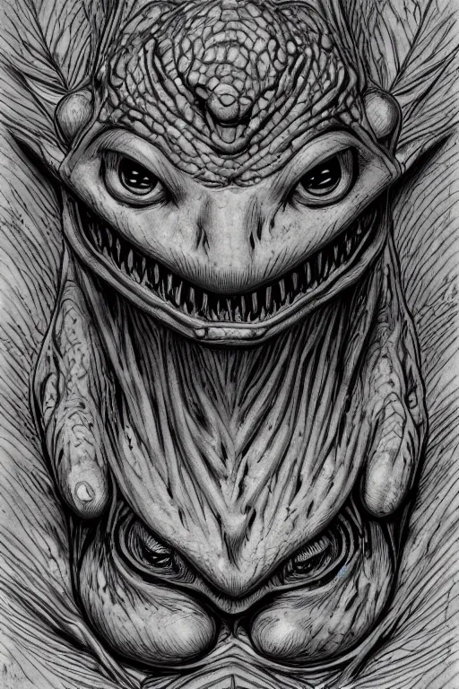 Image similar to goblin, symmetrical, toad eyes and webbed feet, highly detailed, digital art, sharp focus, trending on art station, kentaro miura manga art style