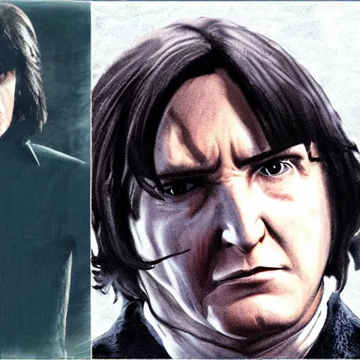 Prompt: silent snape from harry potter and the solid metal gear