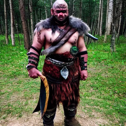 Image similar to Real orc warrior dressed for battle