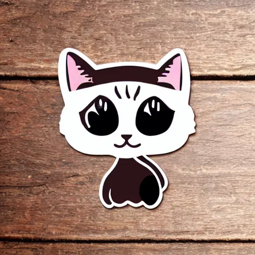 Image similar to cute kitten digital illustration die cut sticker