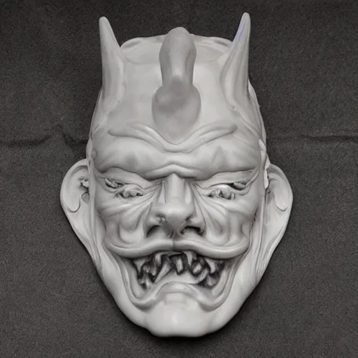 Image similar to lucifer porcelain mask, evil aura