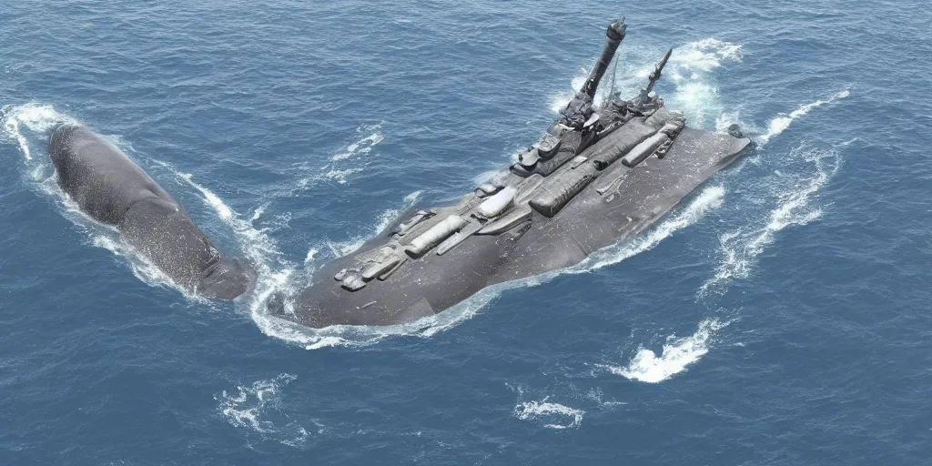 Image similar to whale battleship hybrid