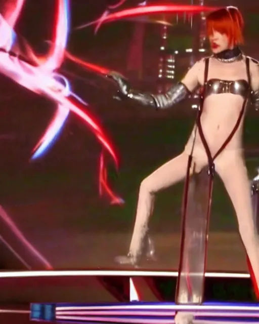 Prompt: mila jovovich as leeloo from the 5th element showing off her juggling skills on america's got talent, 4k tv still, cdx