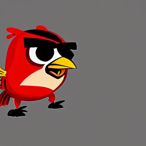 Image similar to ghetto red from angry birds with a gold chain on