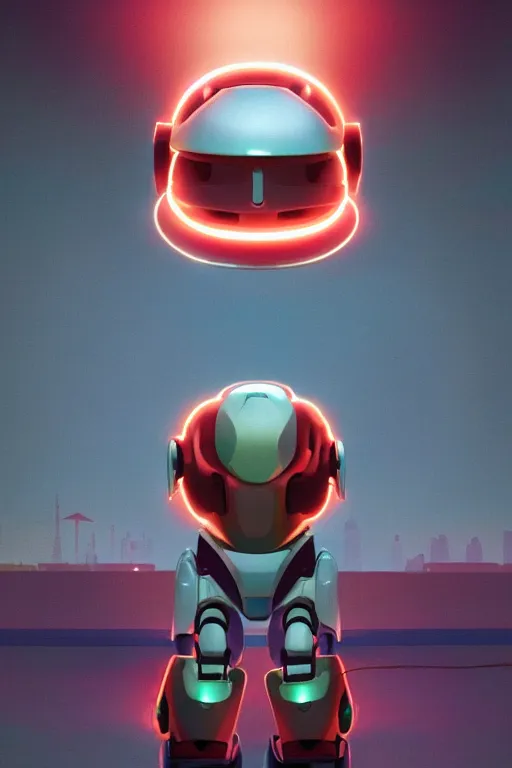 Image similar to metabots medabots medarotto medarot robot minimalist comics helmet mask neon cybereye, behance hd by jesper ejsing, by rhads, makoto shinkai and lois van baarle, ilya kuvshinov, rossdraws global illumination ray tracing hdr radiating a glowing aura