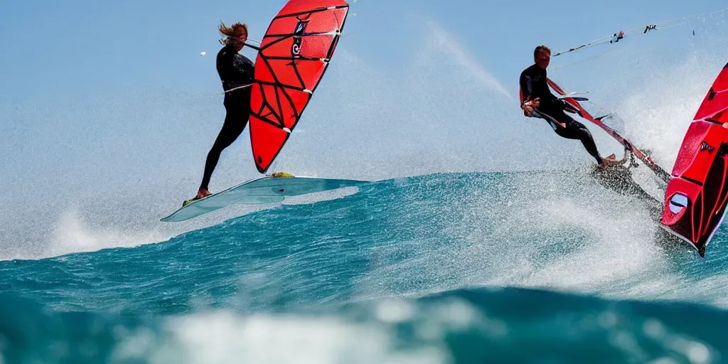 Image similar to kristoffer egeberg windsurfing in hawaii, extreme closeup