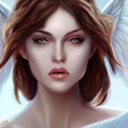 Image similar to female angel character with pretty face, highly detailed, full body, digital painting, artstation, concept art, smooth, sharp focus, illustration