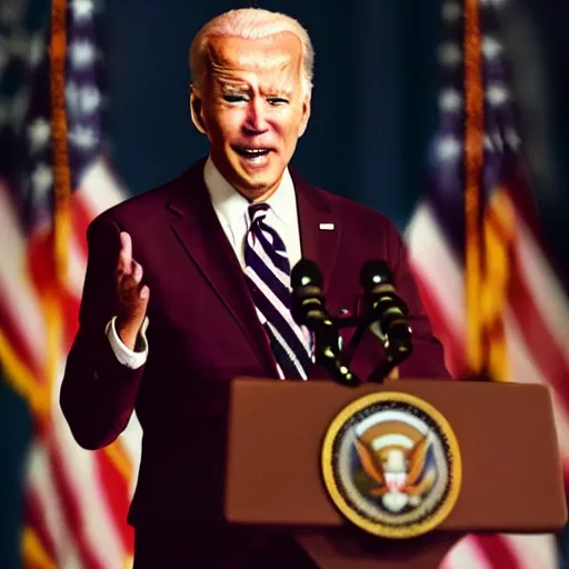 Image similar to a photo of joe biden as a demon, red eyes, shadowy figure