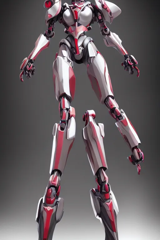 Prompt: heroine, beautiful, female mecha lineart concept, evangelion, brian sum, red and gray scale, full body, robotic, circle, manual, warlock, ultra detailed, digital art, 8 k, character, realistic, portrait, 3 d, hyperrealistic