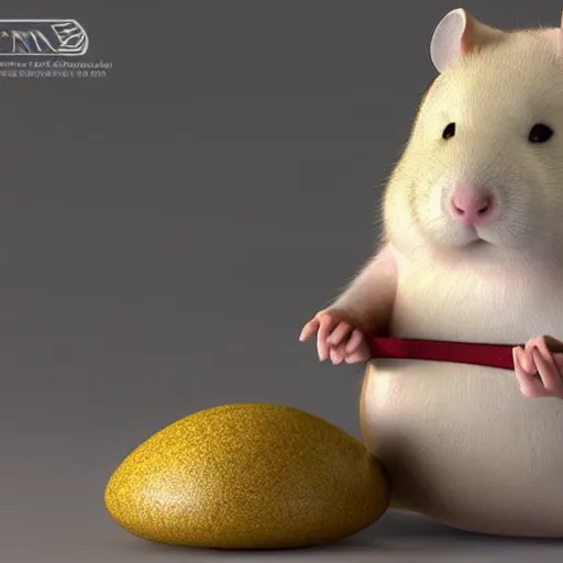 Prompt: fat belly hamster, octane render, high definition, detailed