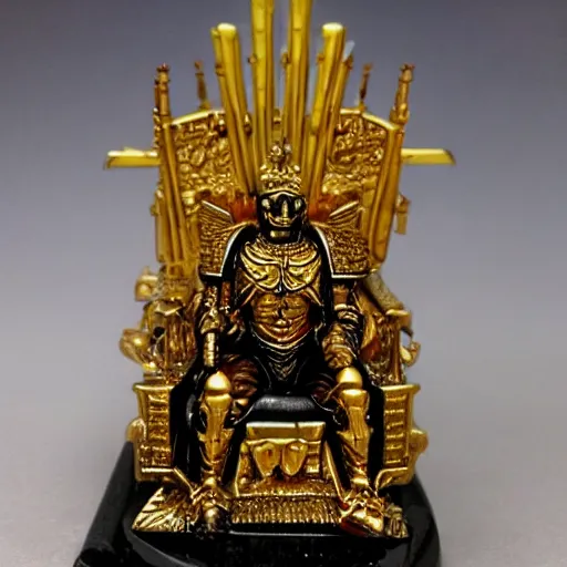 Prompt: the emperor on his golden throne. 4 0 k. body horror.