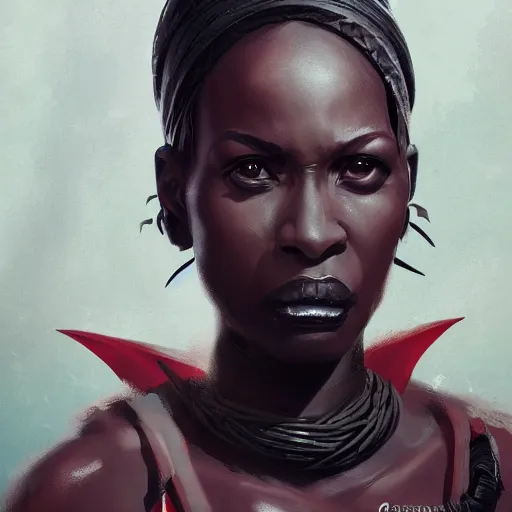 Prompt: A portrait of an african woman, angry, sith, star wars art, art by greg rutkowski, matte painting, trending on artstation