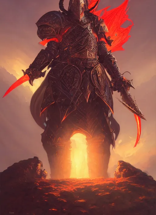 Prompt: highly detailed portrait of a paladin knight with shield fighting a red dragon, fantasy art by by simon bisley, loish, rhads, ferdinand knab, makoto shinkai and lois van baarle, ilya kuvshinov, rossdraws, tom bagshaw, global illumination, radiant light, detailed and intricate environment