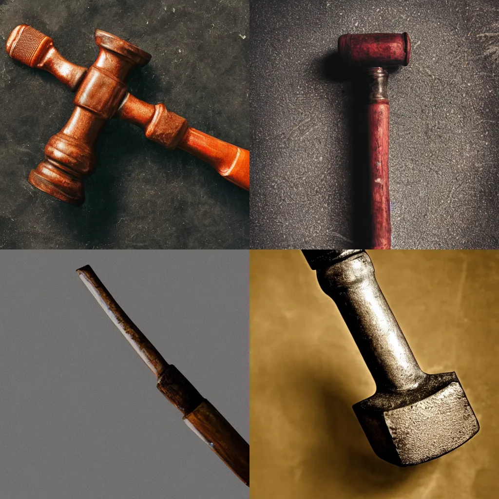 Prompt: photograph of a hammer